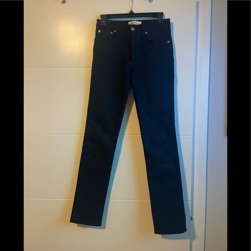 Zara black straight leg jeans size 2